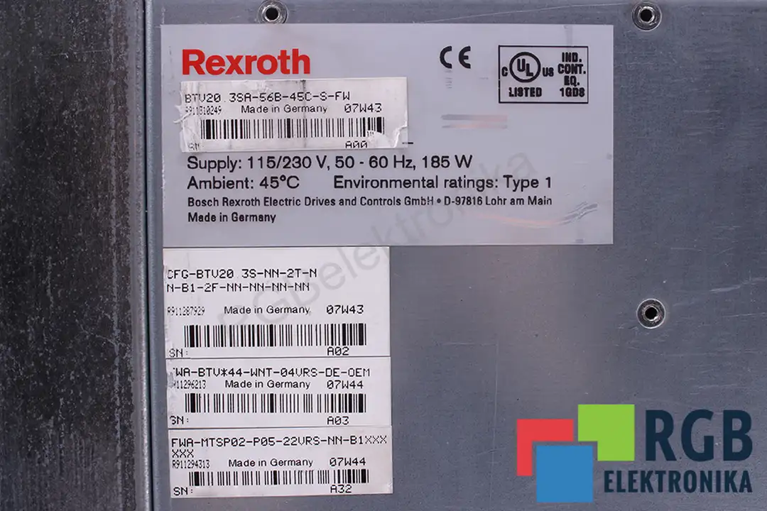 BTV20.3SA-56B-45C-S-FW BOSCH REXROTH