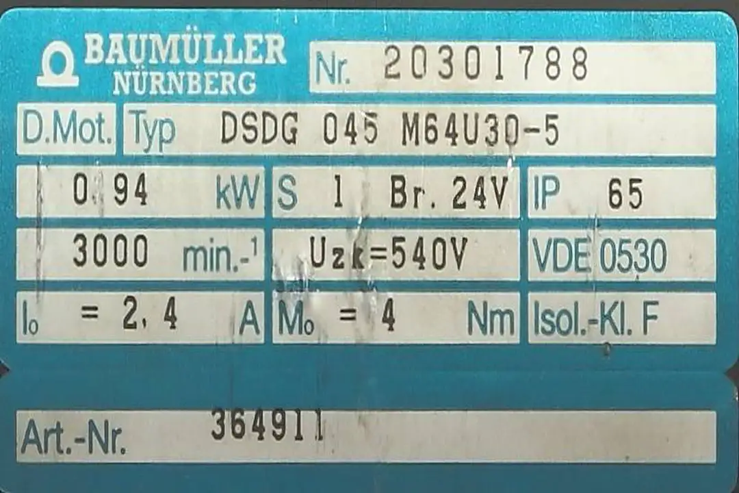 dsdg-045 BAUMULLER oprava