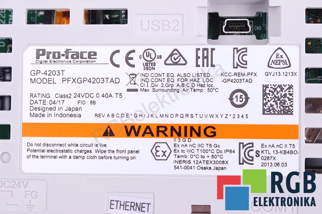 PFXGP4203TAD 24VDC 0.4A PRO-FACE