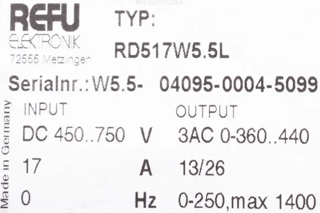 rd517w5.5l REFU ELEKTRONIK oprava