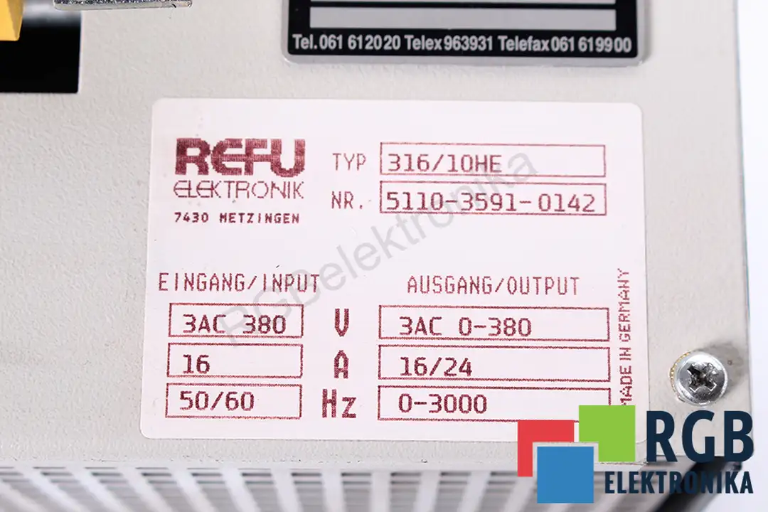 316/10HE REFU ELEKTRONIK