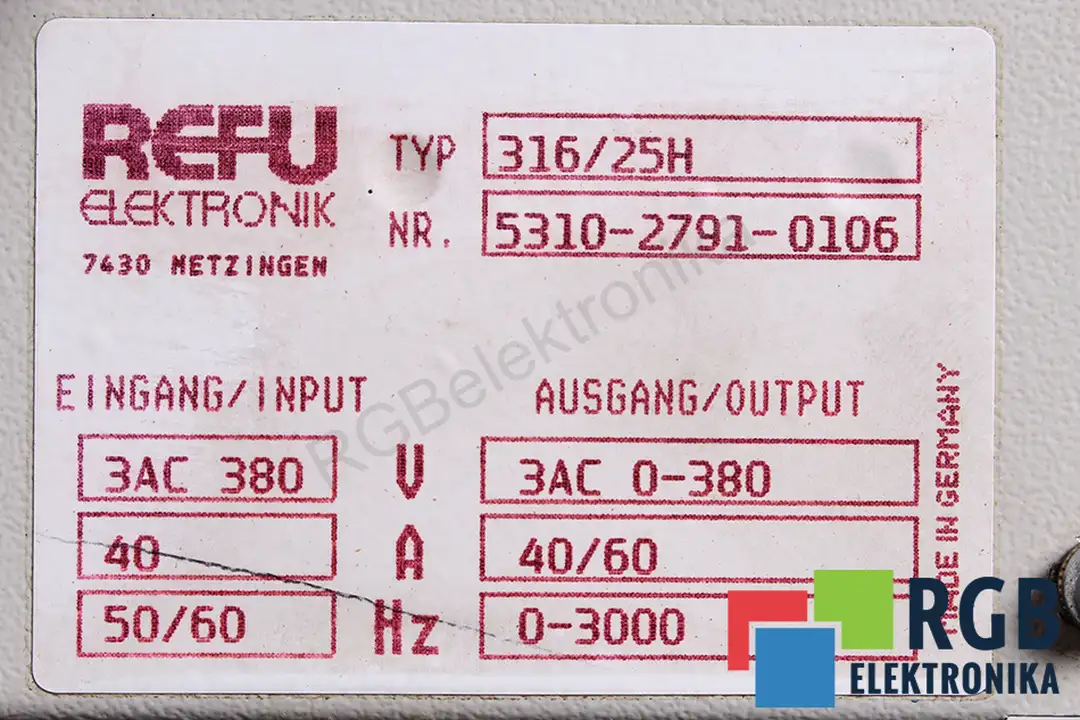 316/25H REFU ELEKTRONIK