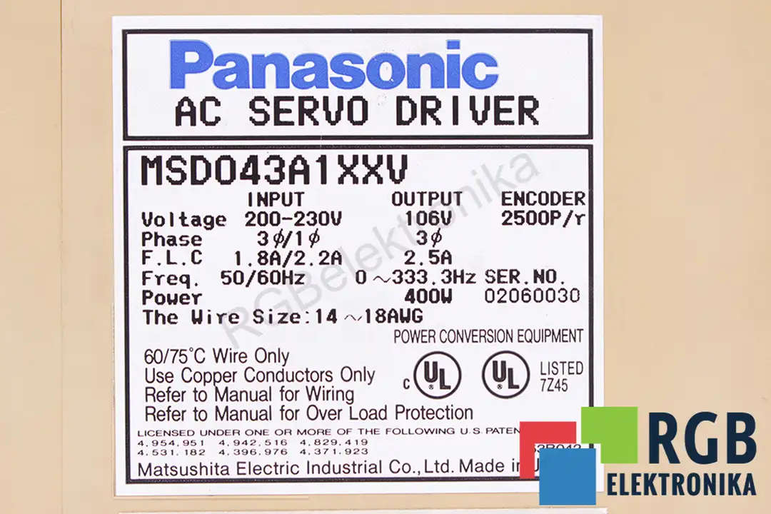 MSD043A1XXV PANASONIC