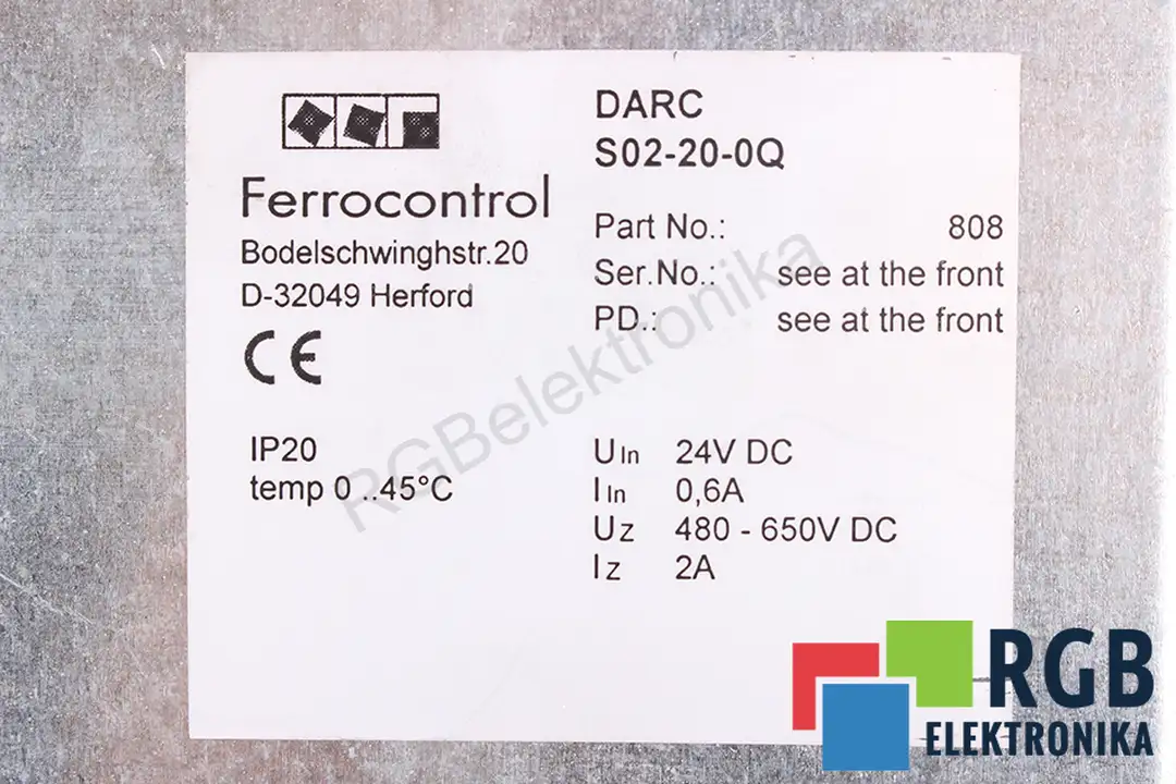 DARC S02-20-0Q FERROCONTROL