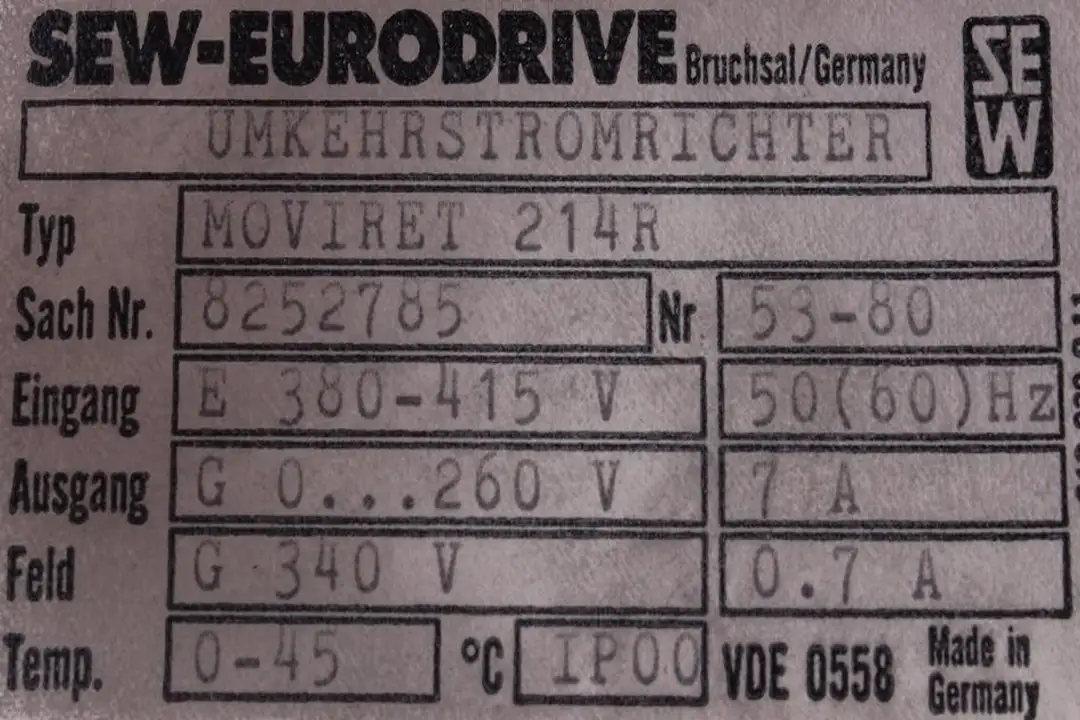 moviret-214r SEW EURODRIVE oprava