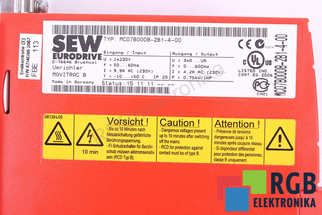 MC07B0008-2B1-4-00 SEW EURODRIVE