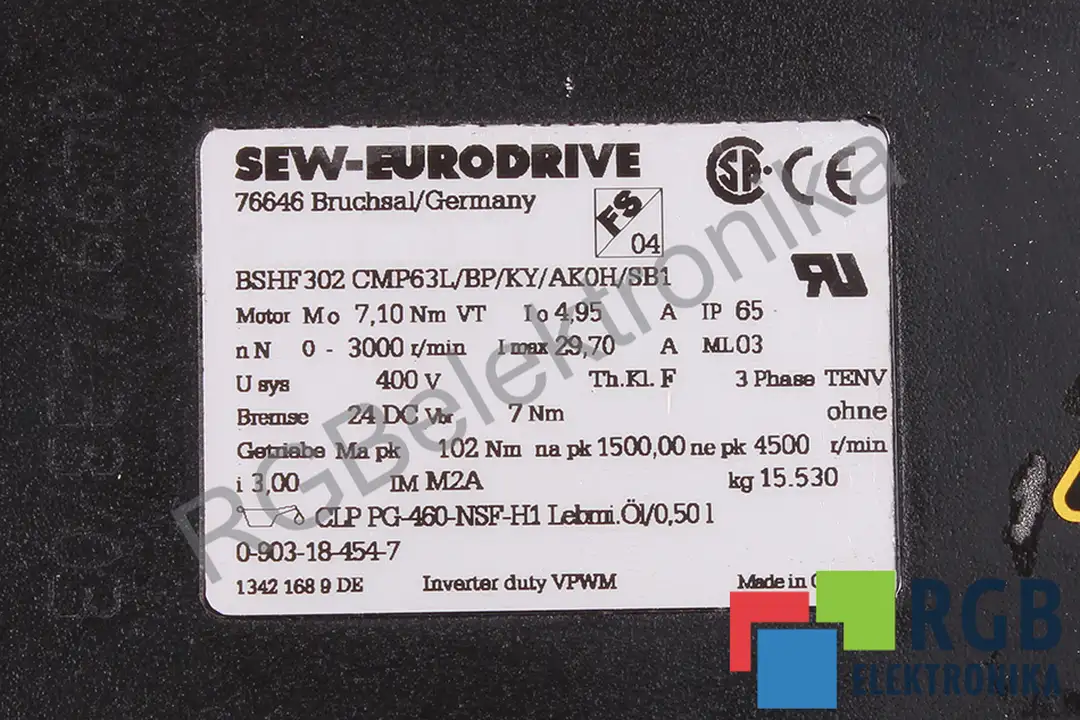 BSHF302 CMP63L/BP/KY/AK0H/SB1 SEW EURODRIVE