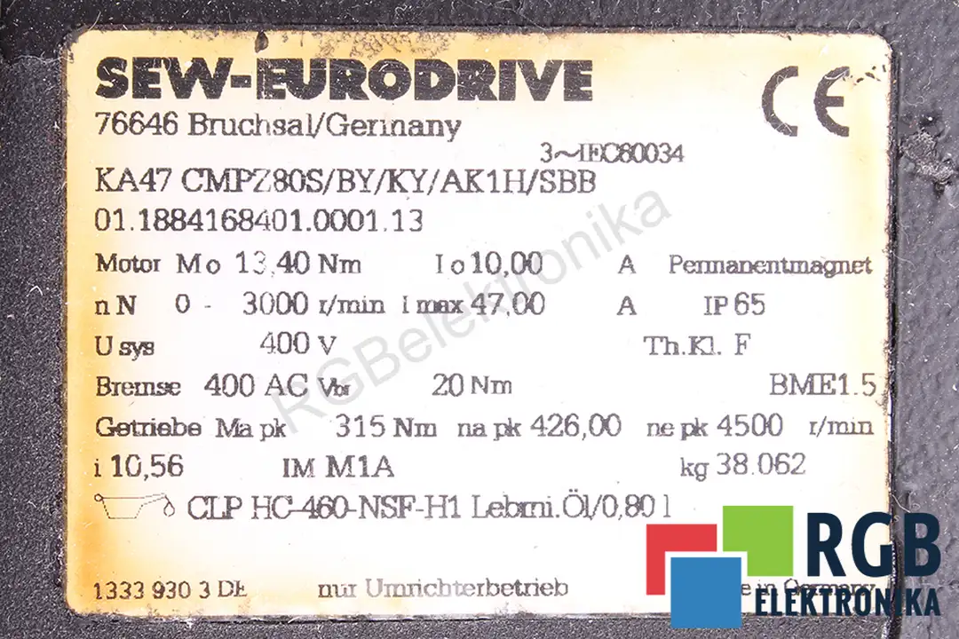 KA47CMPZ80S/BY/KY/AK1H/SBB SEW EURODRIVE