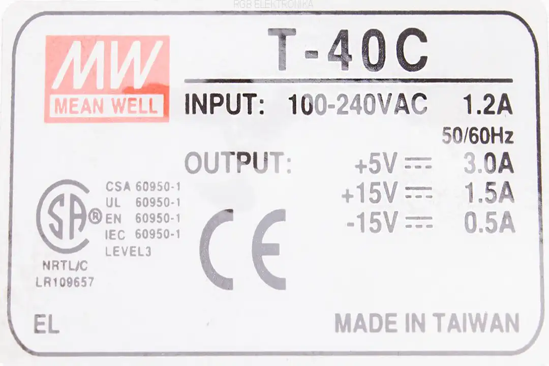 t-40c MEAN WELL oprava