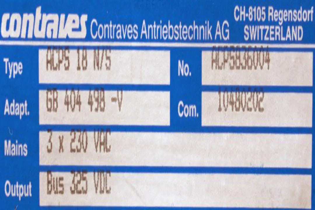 ACPS 18 N/S CONTRAVES