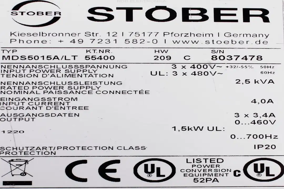 mds5015a-lt STOBER oprava