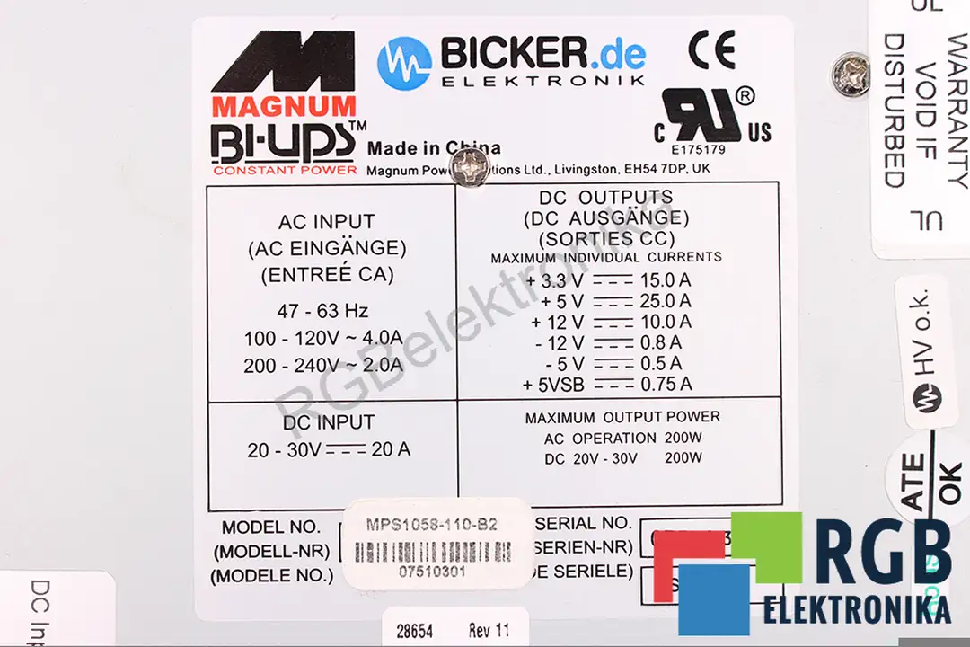 MPS1058-110-B2 BICKER