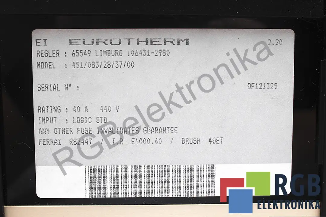 451/083/28/37/00 EUROTHERM