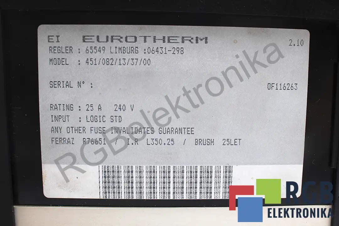 451/082/13/37/00 EUROTHERM