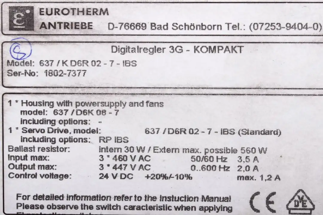 637-k-d6r-02-7 EUROTHERM oprava