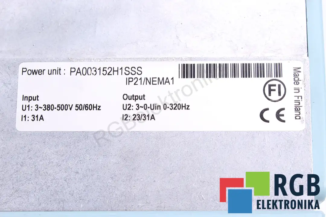 NXS00315A2H1SSSA1A3000000 VACON