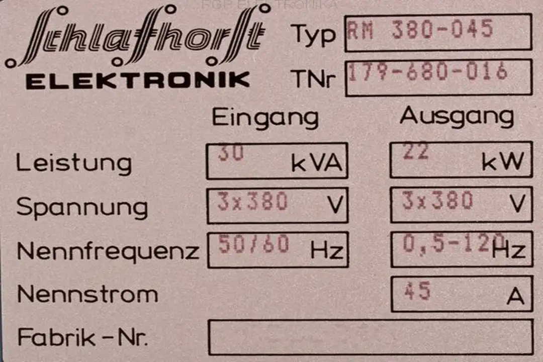 rm-380-045 SCHLAFHORST ELEKTRONIK oprava