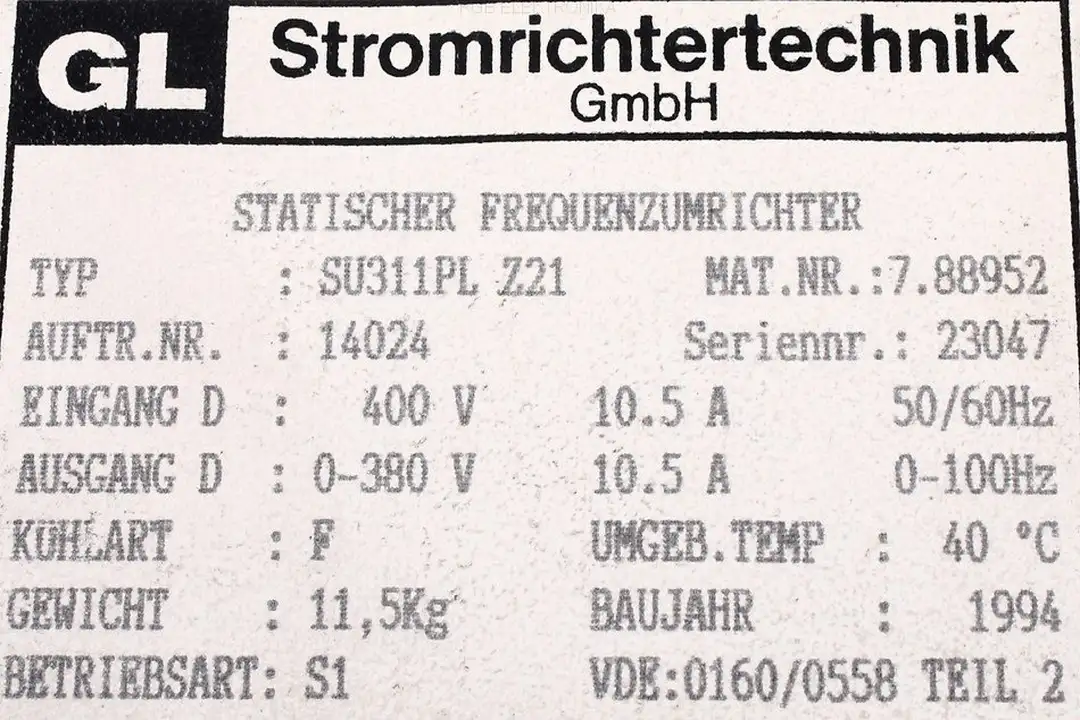 su311pl-z21 STROMRICHTERTECHNIK oprava