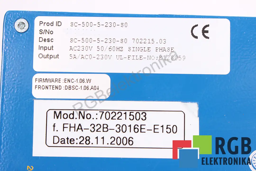 SC-500-5-230-S0 70221503 HARMONIC DRIVE AG