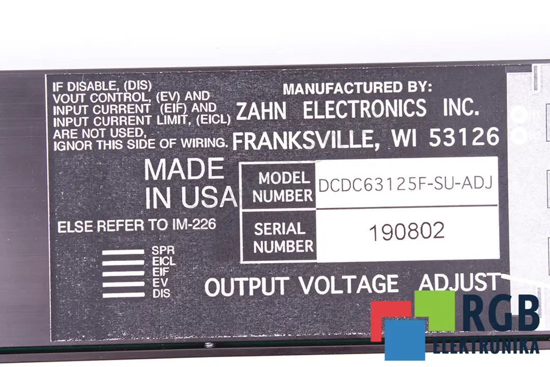 dcdc63125f-su-adj ZAHN ELECTRONICS oprava