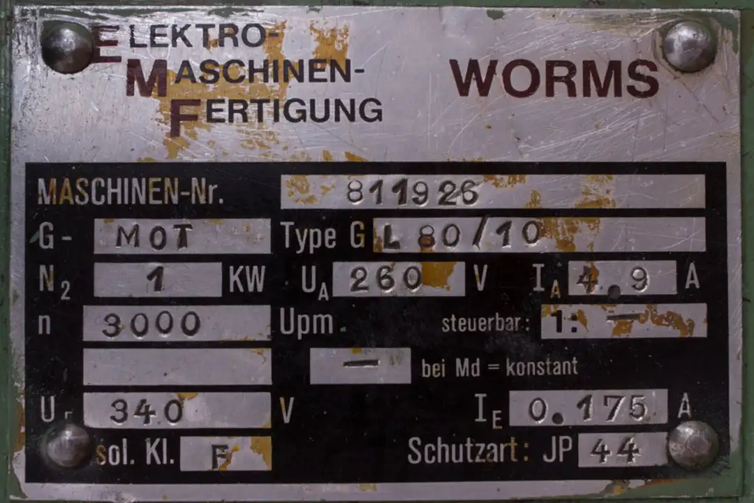 gl80-10 ELEKTRO MASCHINEN FERTIGUNG oprava