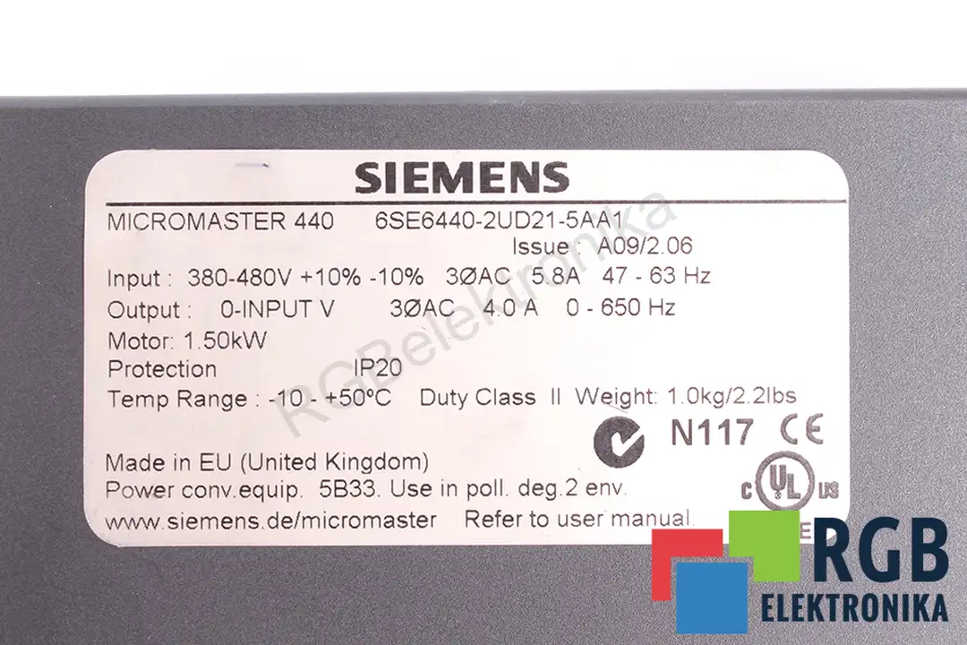 6se6440-2ud21-5aa1 SIEMENS oprava