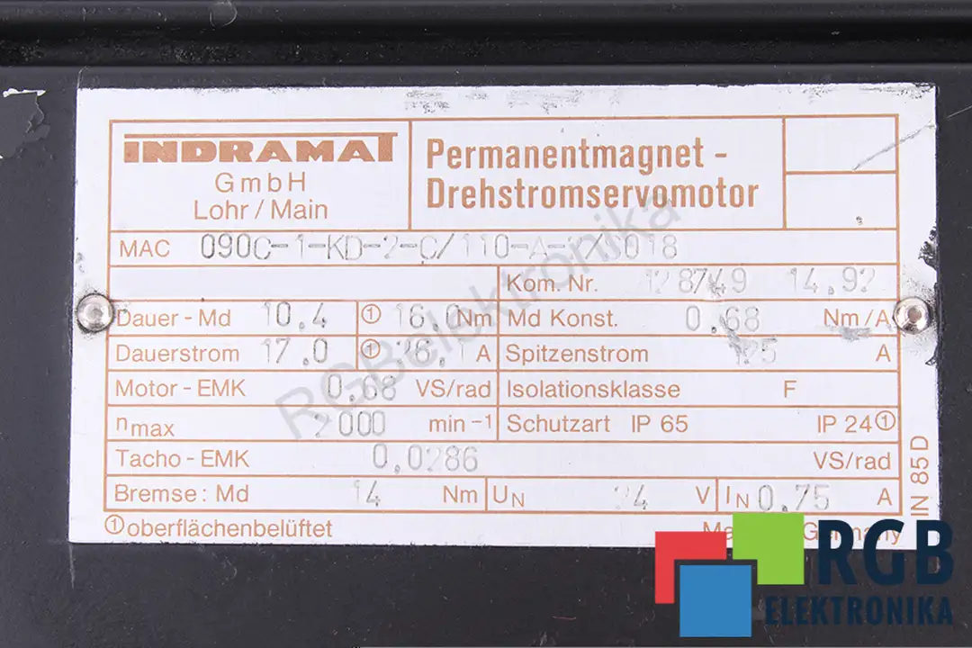 MAC090C-1-KD-2-C/110-A-2/S018 INDRAMAT