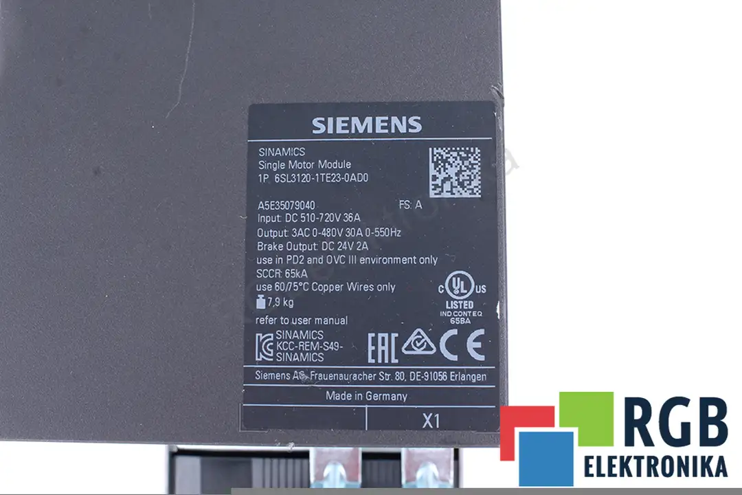 servis 6sl3120-1te23-0ad0 SIEMENS