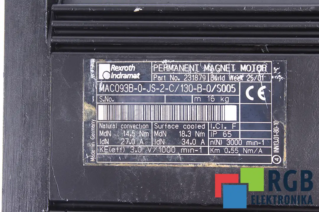 MAC093B-0-JS-2-C/130-B-0/S005 REXROTH INDRAMAT