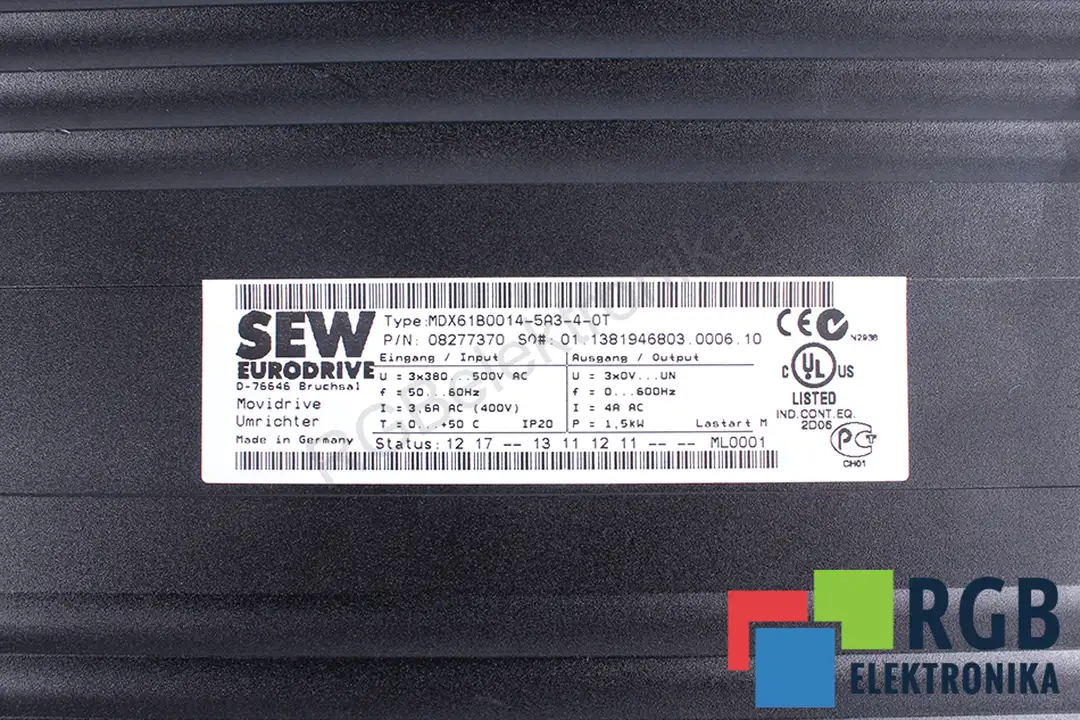 mdx61b0014-5a3-4-0t SEW EURODRIVE oprava