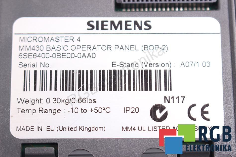 6se6400-0be00-0aa0 SIEMENS oprava