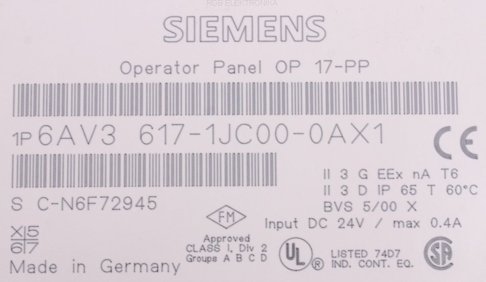 6AV3617-1JC00-0AX1 SIEMENS