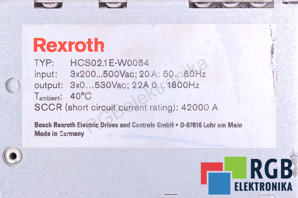 HCS02.1E-W0054-A-03-NNNN BOSCH REXROTH