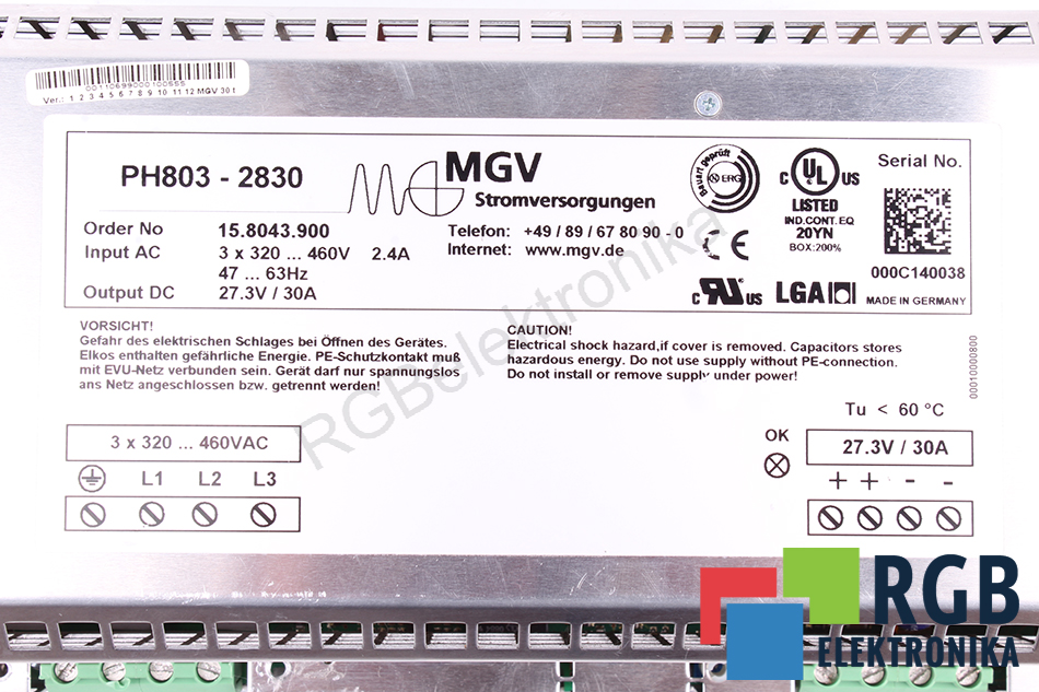 ph803-2830 MGV oprava