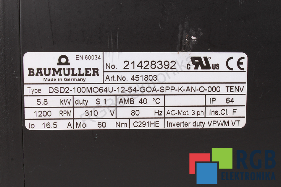 servis dsd2-100mo64u-12-54-goa-spp-k-an-o-000 BAUMULLER