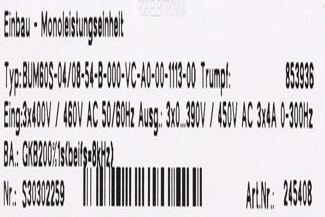 BUM60S-04/08-54-B-000-VC-A0-00-1113-00 TRUMPF