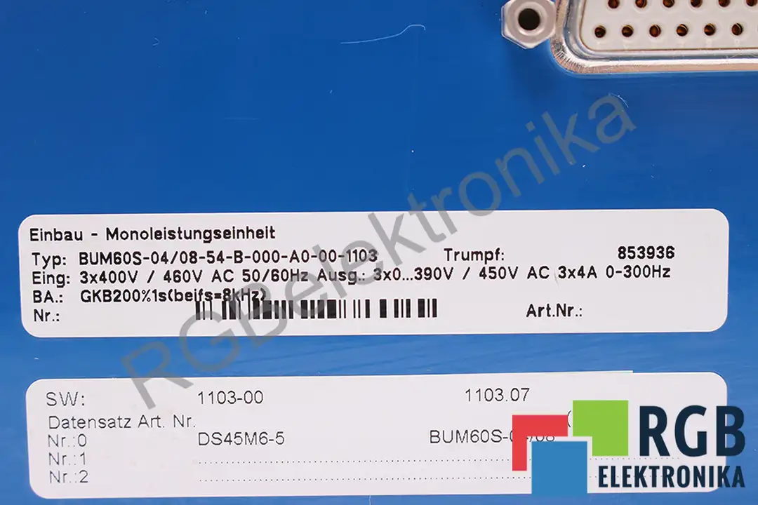 BUM60S-04/08-54-B-000-A0-00-1103 TRUMPF